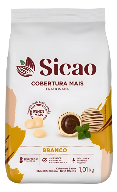 Cobertura Mais Chocolate  Branco Gotas 1,...