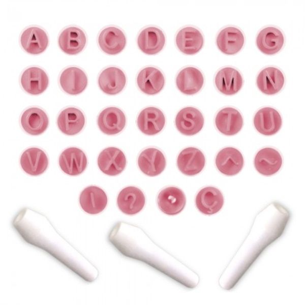 Kit Carimbos Letras 2cm com 32 carimbos e...