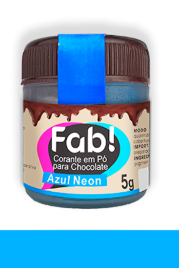 Corante em Pó para chocolate Azul Neon 5g...
