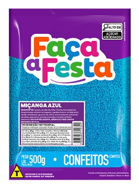 Confeito Miçanga Azul 500g LEKE GOURMET