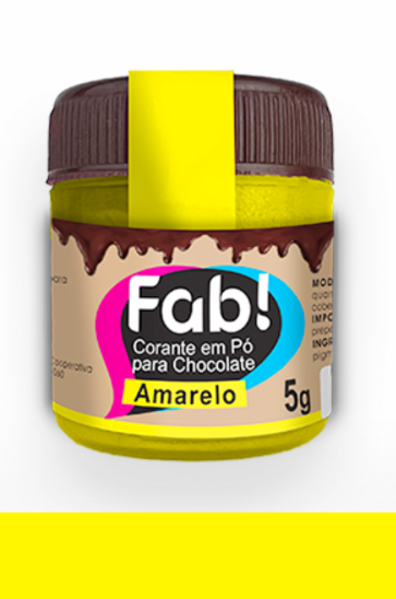 Corante em Pó para chocolate Amarelo 5g FAB