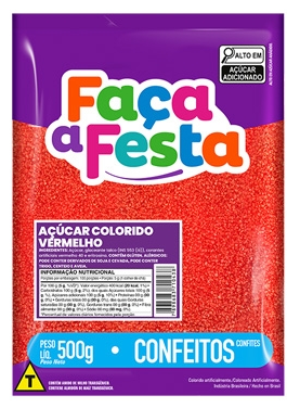 Confeito Açúcar Vermelho 500g LEKE GOURMET