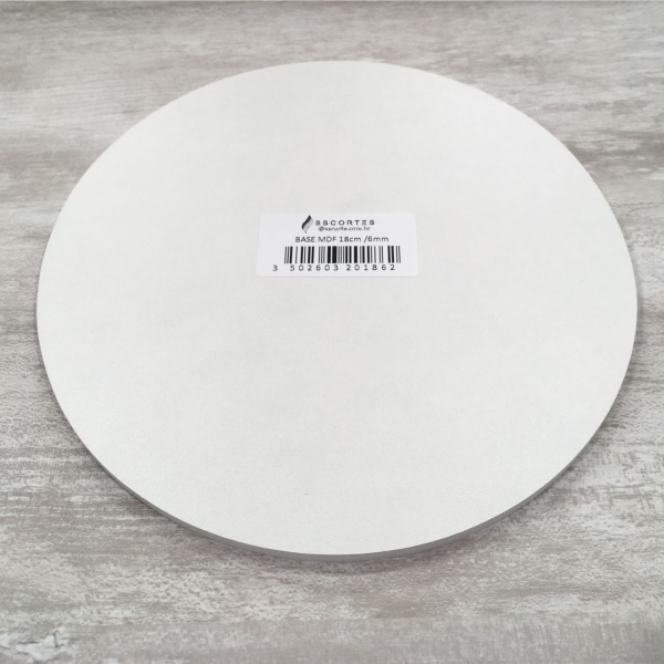 Tabuleiro Redondo Branco Mdf - 18cmx6mm S...
