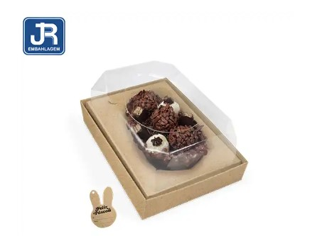 Caixa Meio Ovo 100/150/250g Kraft Tampa -...