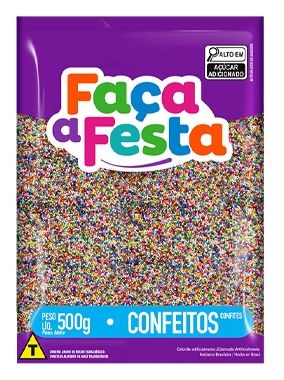 Confeito Miçanga 8 Cores 500g LEKE GOURMET
