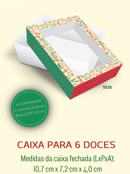 Caixa Para 6 Doces Natal ULTRA