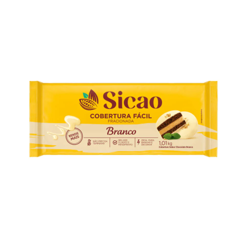 Cobertura Chocolate Fácil  Branco Barra 1...