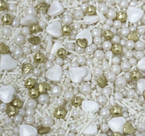 JADY Confeito Sprinkles Love Gold White 50g