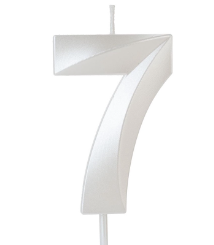 Vela Mini Design Branca n°7 SILVER