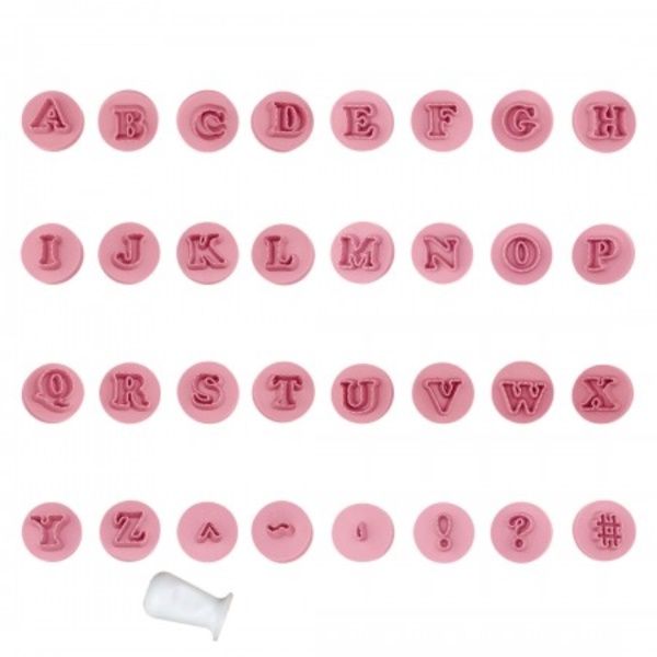 Kit Carimbos Letras Fofas 2cm com 32 cari...