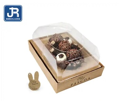 Caixa Meio Ovo 250/350/500g Kraft Tampa -...
