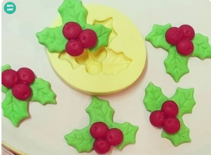 Molde de Silicone Natal Azevinho 129 MAZULLI
