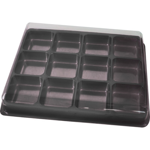 Caixa Bombom Quadrado BWB142930 Preto 12 ...