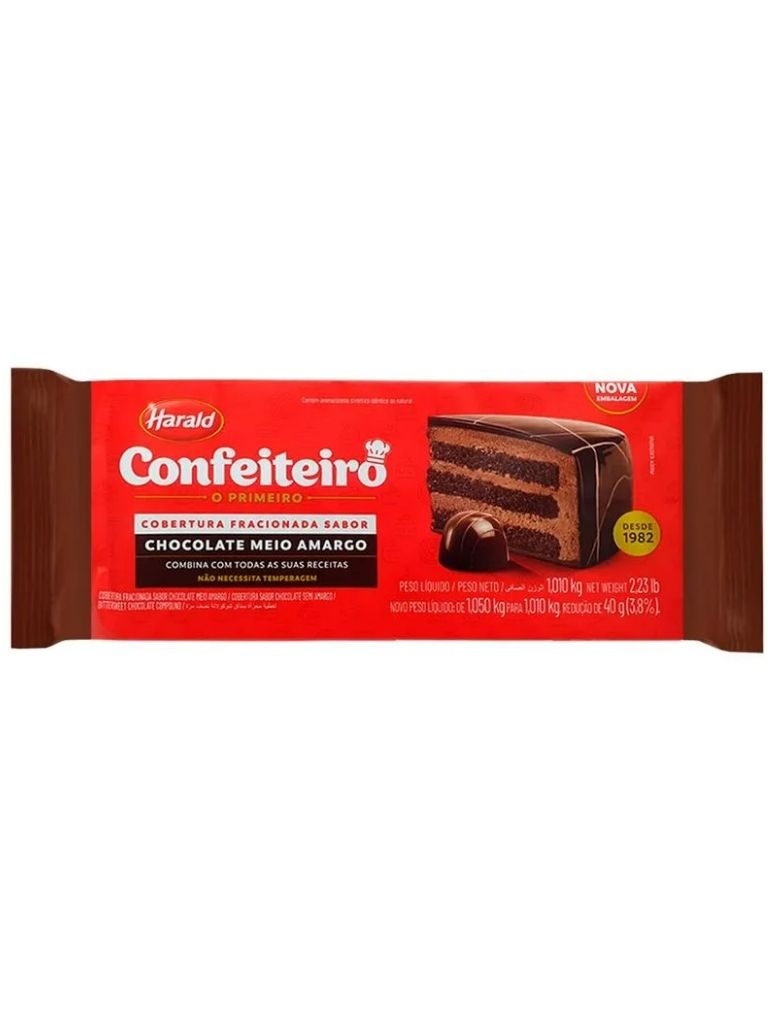 Cobertura fracionada chocolate amargo 1,0...