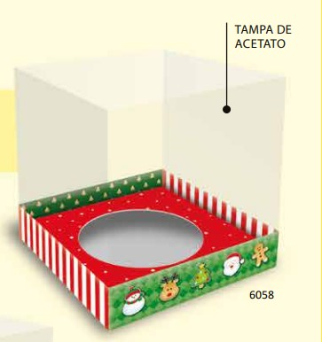 Caixa Panetone Natal 250g 155x155x155mm U...