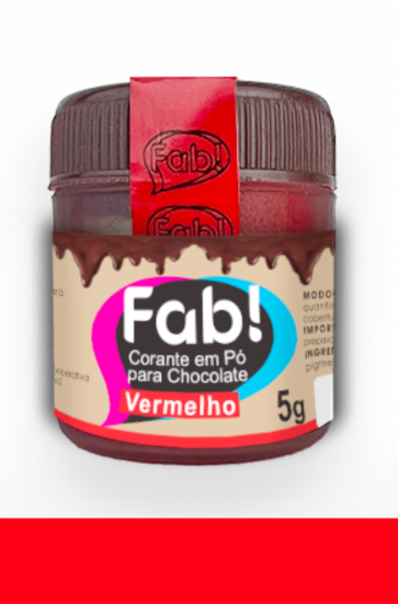 Corante em Pó para chocolate Vermelho 5g FAB