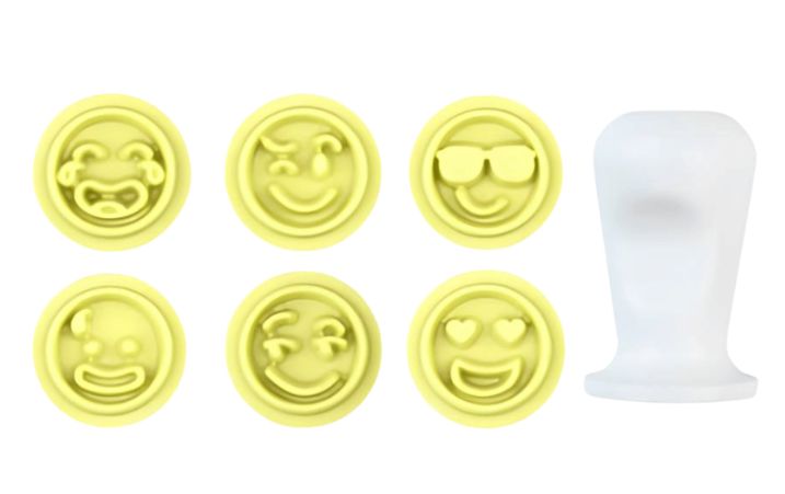Kit Carimbos Emoções 2cm com 6 carimbos e...