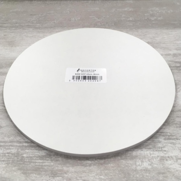 Tabuleiro Redondo Branco Mdf - 20cmx6mm S...
