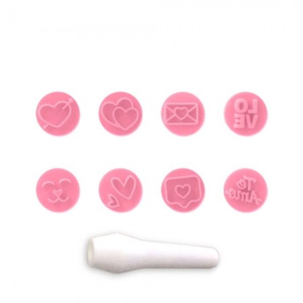 Kit Carimbos Amor 1,5cm com 8 carimbos e ...