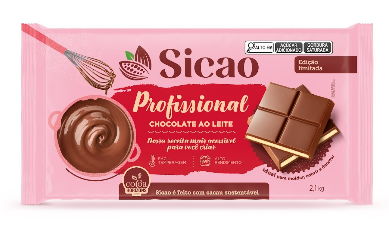 Chocolate Ao Leite Barra 2,1kg SICAO PROF...