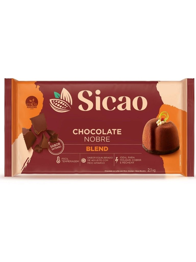 Chocolate Nobre Blend Barra 2,1KG SICAO