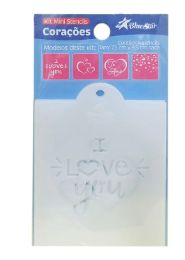 Kit Mini Stencils Corações BLUESTAR