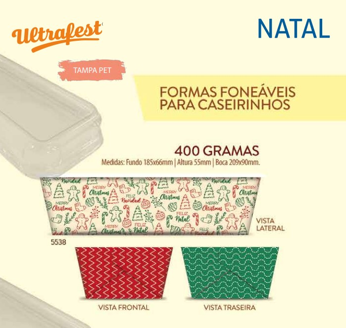 Forma Forneável Caseirinho Natal 400g 18x...