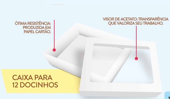 Caixa 12 Doces Branca 144X107X40mm ULTRA