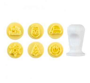 Kit Carimbos Natal Iluminado 2cm com 6 ca...