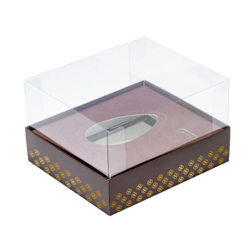 Caixa para Meio Ovo 150/250g Marrom Fiori...