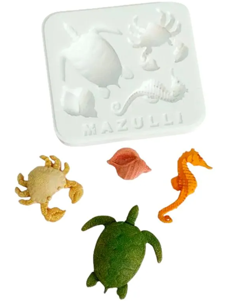 Molde de Silicone Bichos Fundo do Mar 259...