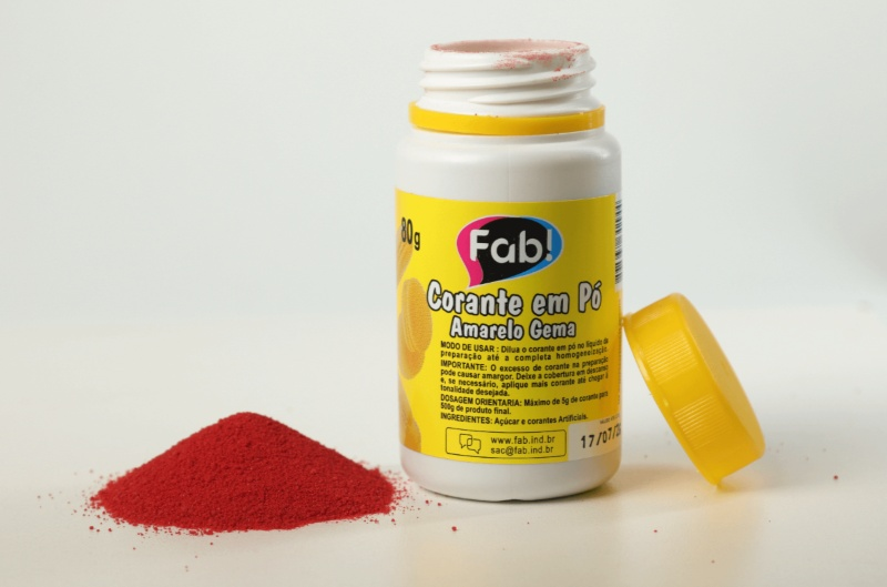 Corante em Pó Amarelo Gema 80g FAB