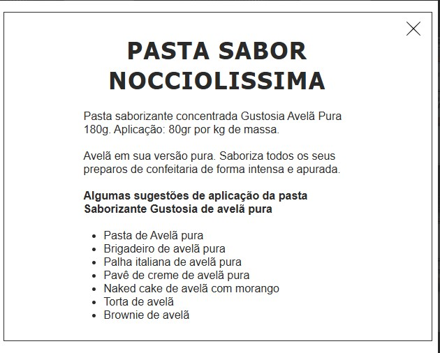 Pasta Saborizante Avelã Nocciolissima 90g...