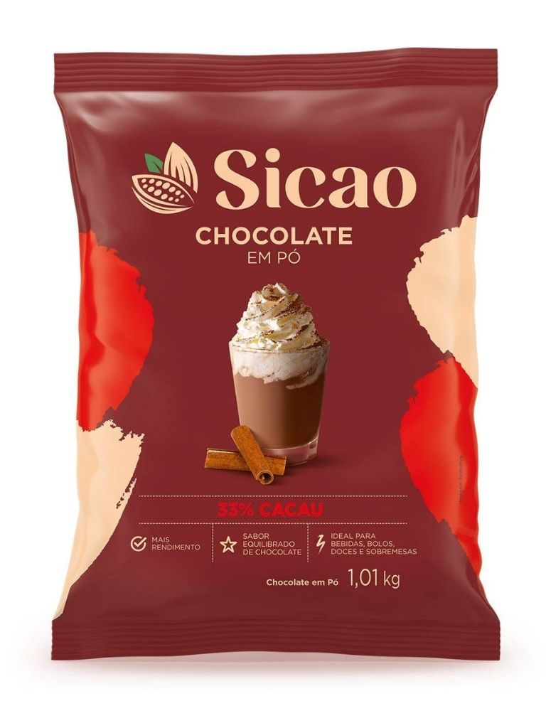 Chocolate em pó 33% 1,01kg SICAO