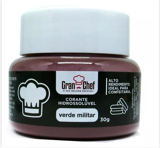 Corante em pó hidrossolúvel verde miltar ...