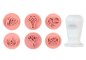 BLUE Kit Carimbos Amor De Mãe Rosa Bebê