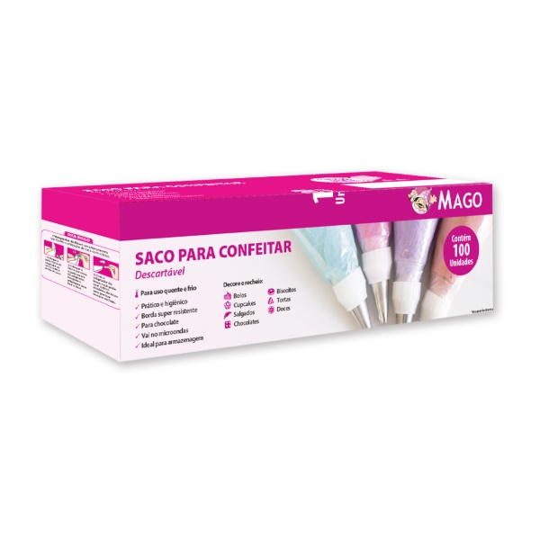 Manga G caixa com 100 unidades (27cm x 38...