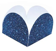 Forma 4 Pétalas Glitter Azul n°7 - 50 uni...