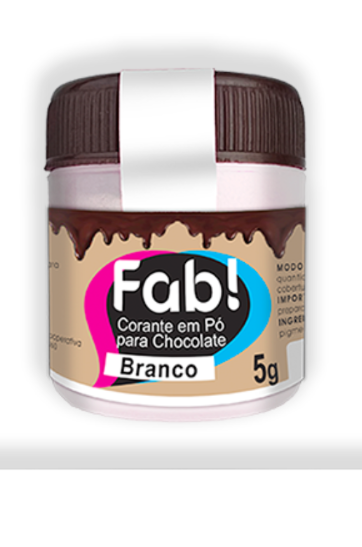 Corante em Pó para chocolate Branco 5g FAB
