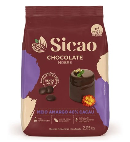 Chocolate Nobre Amargo 40% Gotas 2,05KG S...