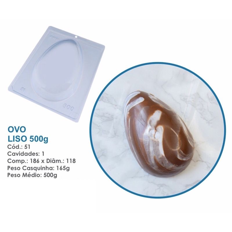 BWB 51 Forma 3 Partes Ovo Liso 500g 1 Cav.