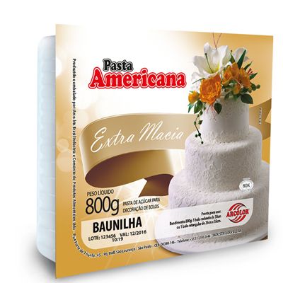 Pasta Americana branca Sabor Baunilha 800...