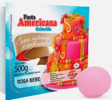 Pasta Americana cor rosa bebê 500g ARCOLOR