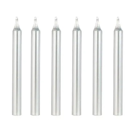 Vela Palito Prateada - 6 unidades SILVER
