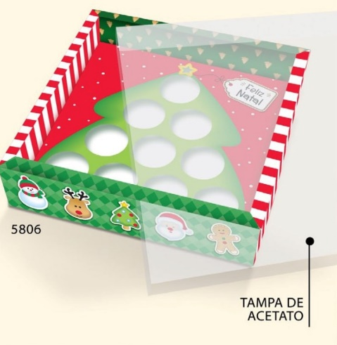 Caixa Para 10 Doces Árvore Natal ULTRA