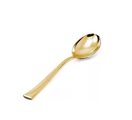 Colher Sobremesa Premium Gold - 8 unidade...