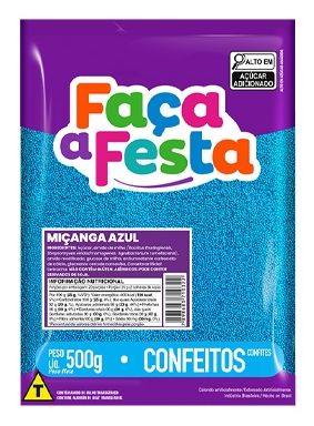 LEKE Confeito Miçanga Azul 500g