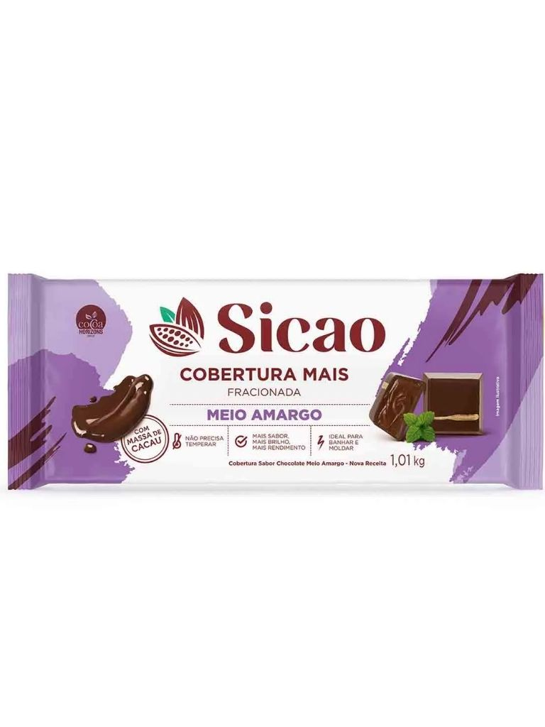 Cobertura sabor Chocolate Meio Amargo Bar...
