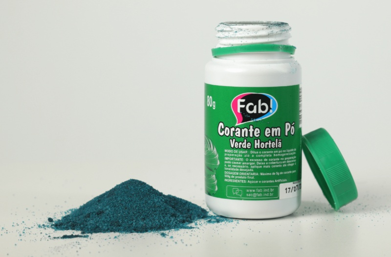 Corante em Pó verde Hortelã 80g FAB