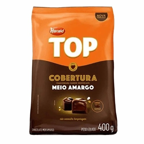 Cobertura sabor Chocolate Amargo Gotas - ...